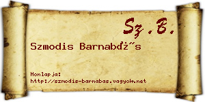 Szmodis Barnabás névjegykártya